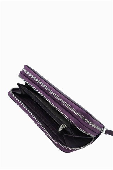 Hakiki Deri Unisex El Portföyü 8265MG - Mürdüm