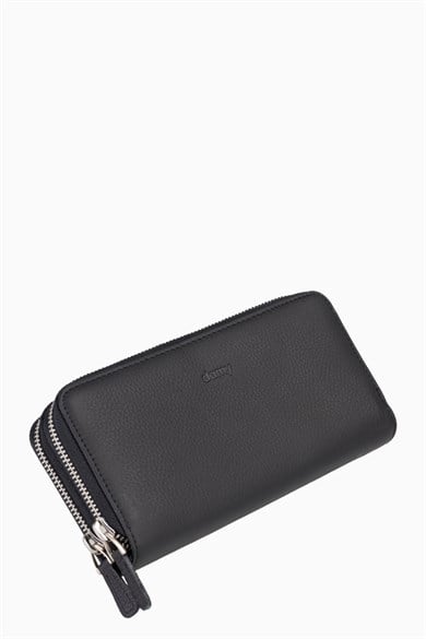 Hakiki Deri Unisex El Portföyü 8265MG - Siyah