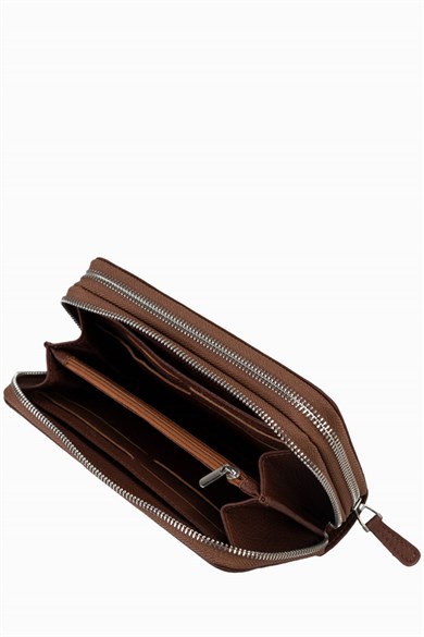 Hakiki Deri Unisex El Portföyü 8265MG - Taba