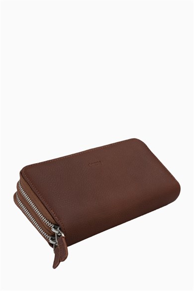 Hakiki Deri Unisex El Portföyü 8265MG - Taba