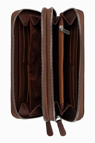 Hakiki Deri Unisex El Portföyü 8265MG - Taba