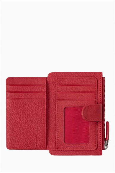 Hakiki Deri Kadın Cüzdan - Portföy 904MG - Kırmızı
