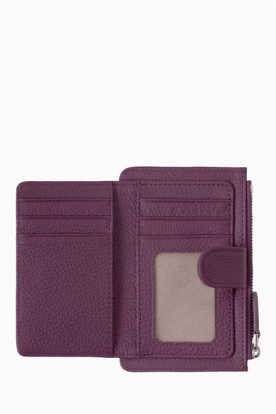 Hakiki Deri Kadın Cüzdan - Portföy 904MG - Mürdüm