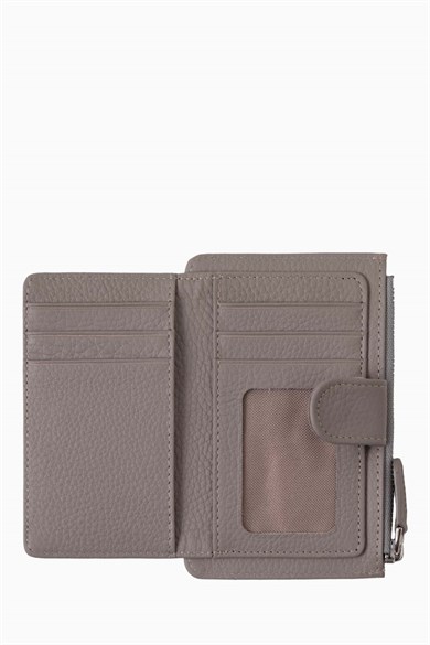 Hakiki Deri Kadın Cüzdan - Portföy 904MG - Vizon