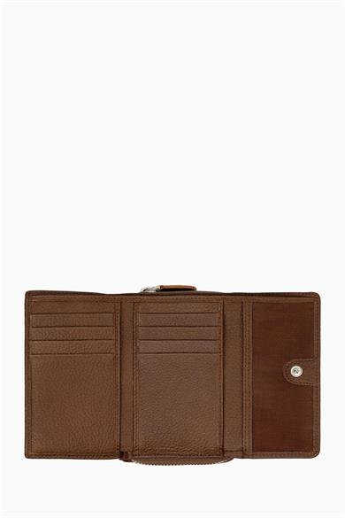 Hakiki Deri Kadın Cüzdan - Portföy 925MG - Taba