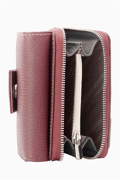 Hakiki Deri Kadın Cüzdan - Portföy 957 - Bordo