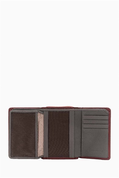 Hakiki Deri Kadın Cüzdan - Portföy 957 - Bordo