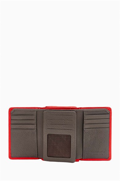 Hakiki Deri Kadın Cüzdan - Portföy 957 - Kırmızı