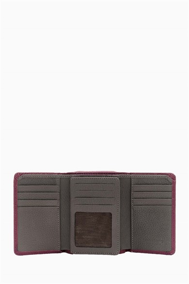 Hakiki Deri Kadın Cüzdan - Portföy 957 - Mürdüm