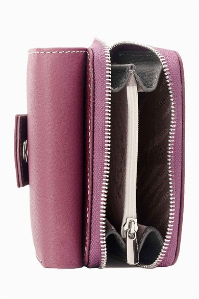 Hakiki Deri Kadın Cüzdan - Portföy 957 - Mürdüm