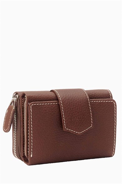 Hakiki Deri Kadın Cüzdan - Portföy 957 - Taba