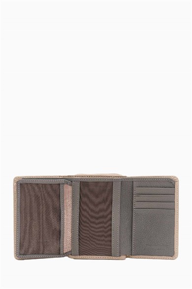 Hakiki Deri Kadın Cüzdan - Portföy 957 - Vizon