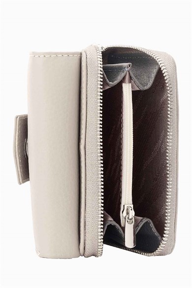 Hakiki Deri Kadın Cüzdan - Portföy 957 - Vizon