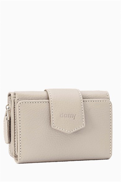 Hakiki Deri Kadın Cüzdan - Portföy 957 - Vizon