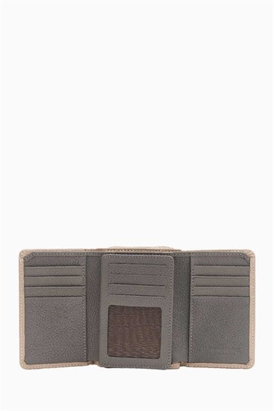 Hakiki Deri Kadın Cüzdan - Portföy 957 - Vizon