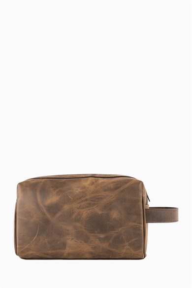 Hakiki Deri Unisex El Çantası 8415 - Kahverengi