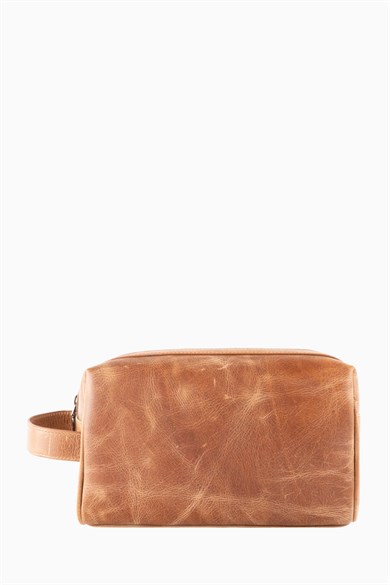 Hakiki Deri Unisex El Çantası 8415 - Taba