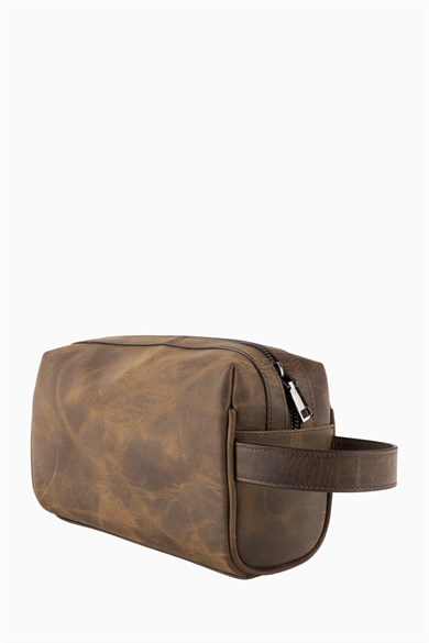 Hakiki Deri Unisex El Çantası 8415 - Kahverengi