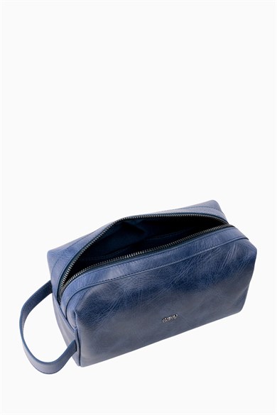 Hakiki Deri Unisex El Çantası 8415 - Lacivert
