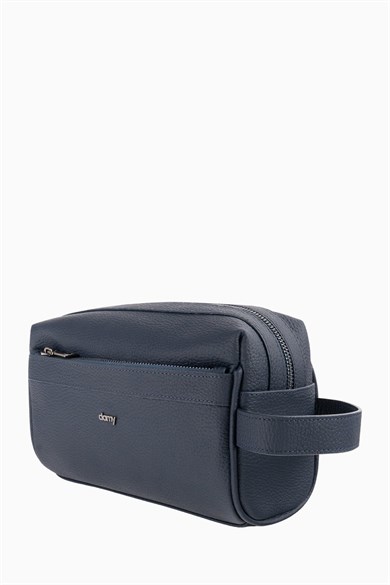 Hakiki Deri Unisex Parmak Okuyuculu El Çantası 8414 - Lacivert
