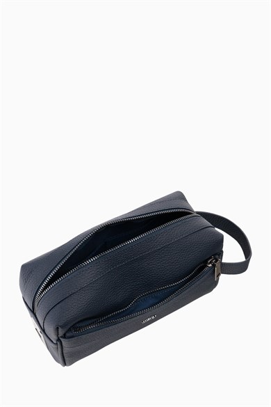 Hakiki Deri Unisex Parmak Okuyuculu El Çantası 8414 - Lacivert