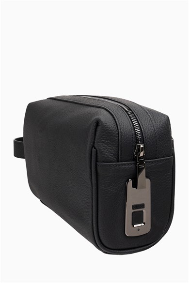 Hakiki Deri Unisex Parmak Okuyuculu El Çantası 8414 - Siyah