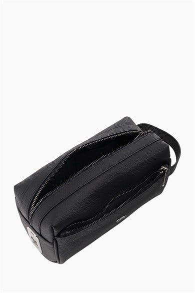 Hakiki Deri Unisex Parmak Okuyuculu El Çantası 8414 - Siyah