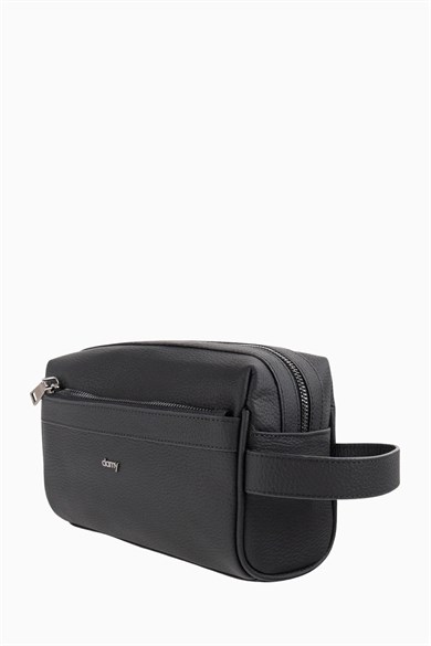 Hakiki Deri Unisex Parmak Okuyuculu El Çantası 8414 - Siyah