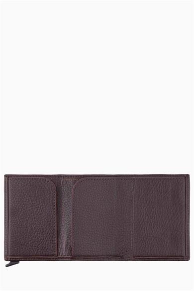 Fenerbahçe Hakiki Deri Mekanizmalı Mıknatıslı Cüzdan (HA059TDS07-632) - Kahve