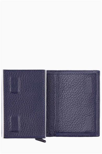 Fenerbahçe Hakiki Deri Mekanizmalı Mıknatıslı Cüzdan (HA059TDS08-632) - Lacivert