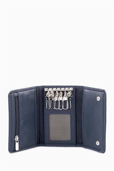 Hakiki Deri Anahtarlık 703 - Lacivert