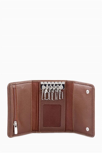 Hakiki Deri Anahtarlık 703 - Taba