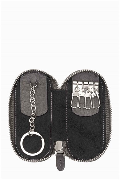 Hakiki Deri Anahtarlık 786 - Gri