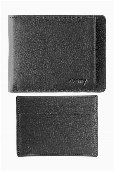 Hakiki Deri Çıkarılabilir Bölmeli Erkek Cüzdan 340MG - Siyah