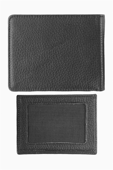 Hakiki Deri Çıkarılabilir Bölmeli Erkek Cüzdan 340MG - Siyah