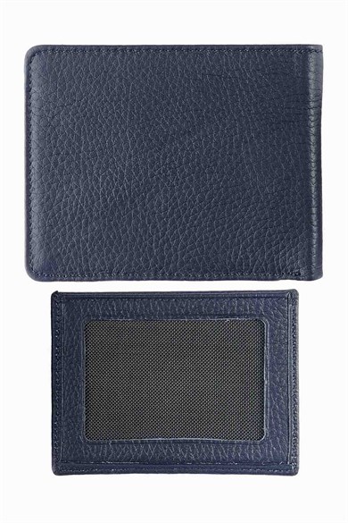 Hakiki Deri Çıkarılabilir Bölmeli Erkek Cüzdan 340MG - Lacivert