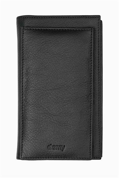 Hakiki Deri Defterli Telefonlu Notluk 710 - Siyah