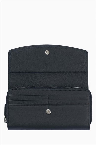 Hakiki Deri Kadın Cüzdan - Portföy 2221 - Siyah