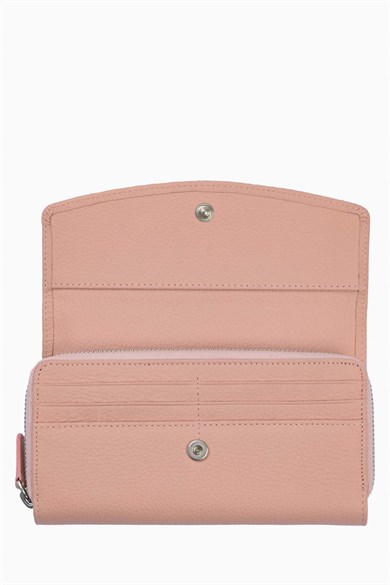 Hakiki Deri Kadın Cüzdan - Portföy 2221 - Pudra