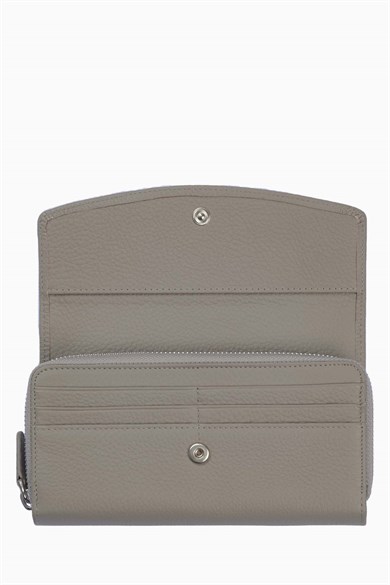 Hakiki Deri Kadın Cüzdan - Portföy 2221 - Vizon