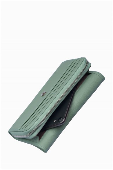 Hakiki Deri Kadın Cüzdan - Portföy 2221 - Yeşil