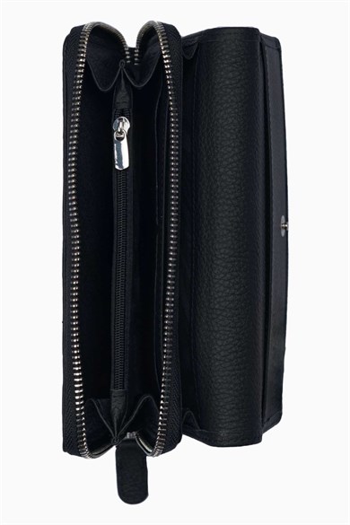 Hakiki Deri Kadın Cüzdan - Portföy 2221 - Siyah