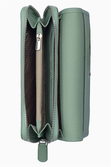 Hakiki Deri Kadın Cüzdan - Portföy 2221 - Yeşil