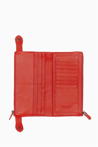 Hakiki Deri Kadın Cüzdan - Portföy 8215 - Kırmızı