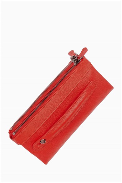 Hakiki Deri Kadın Cüzdan - Portföy 8215 - Kırmızı