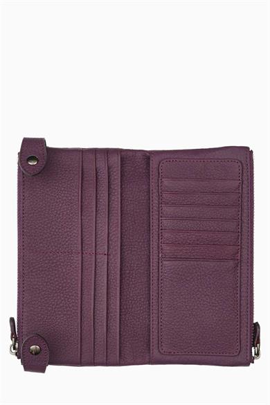 Hakiki Deri Kadın Cüzdan - Portföy 8215 - Mürdüm