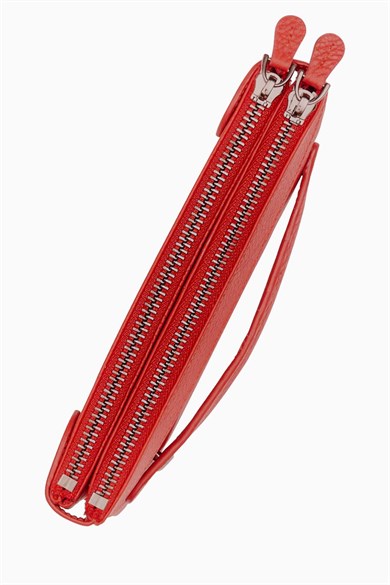 Hakiki Deri Kadın Cüzdan - Portföy 8215 - Kırmızı