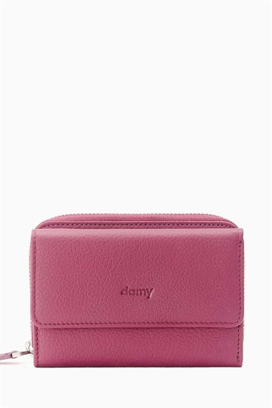 Hakiki Deri Kadın Cüzdan - Portföy 925MG - Mürdüm