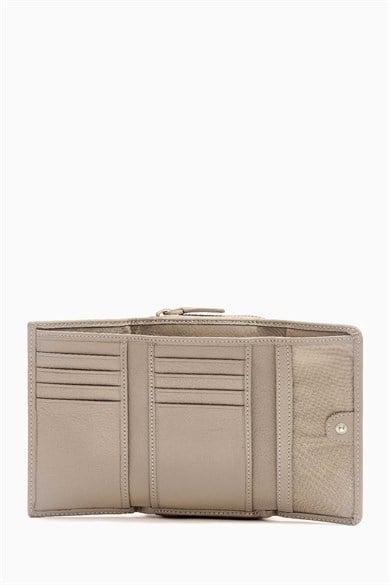 Hakiki Deri Kadın Cüzdan - Portföy 925MG - Vizon