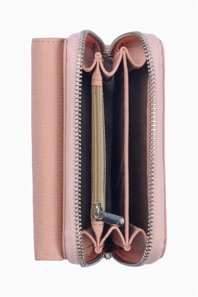 Hakiki Deri Kadın Cüzdan - Portföy 925MG - Pudra